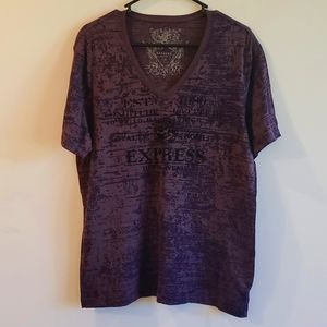 Express 5th Avenue Graphic Longitude and Latitude Men's Shirt Size L